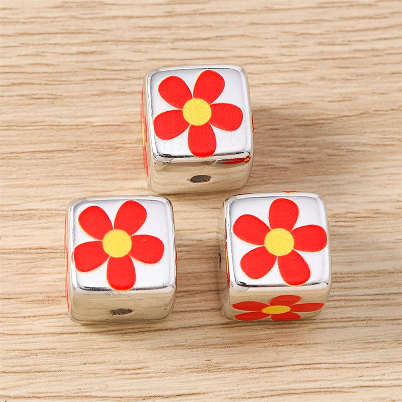 5 Stück niedliche, gemischte Blumen- und Wolken-Abstandsperlen für die Schmuckherstellung, DIY-Armbänder, Halsketten, handgefertigte Bastelzubehörteile – Detail 5