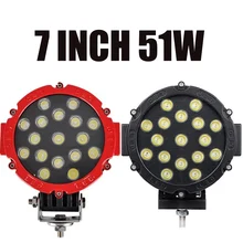 

7 Inch Round LED Light Bar Car-styling Driving Light51W LED Work Light For Truck Tractor 4x4 Off Road 12V 24V Spot Beam