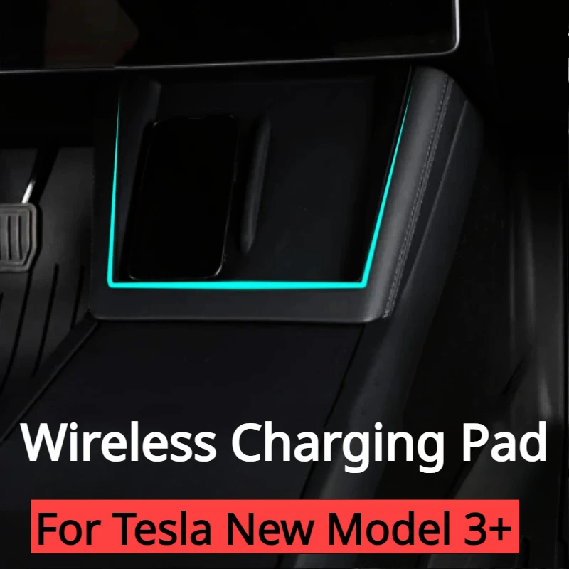 

Беспроводная зарядная панель для Tesla Model 3 +, силиконовый нескользящий коврик, центральное управление, беспроводное зарядное устройство, новинка 2024, аксессуары Model3