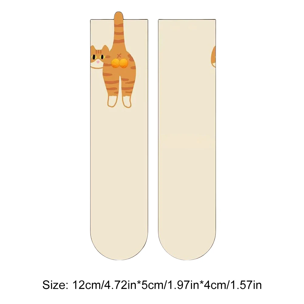 Women's White Cartoon Cat Ding Bell Ball Socks for Women Ins Summer Ins Cotton Cute Japanese Funny Sports Mid-tube Socks 36-42