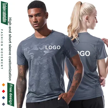 Maglietta sportiva ad asciugatura rapida di alta qualità Logo personalizzato girocollo ricamo poliestere stampa Design personale top 2023