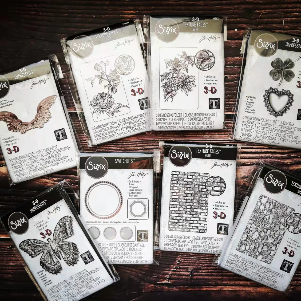 Sizzix MINI 3D Impresslits Embossing Folder Texture Fades Switchlits