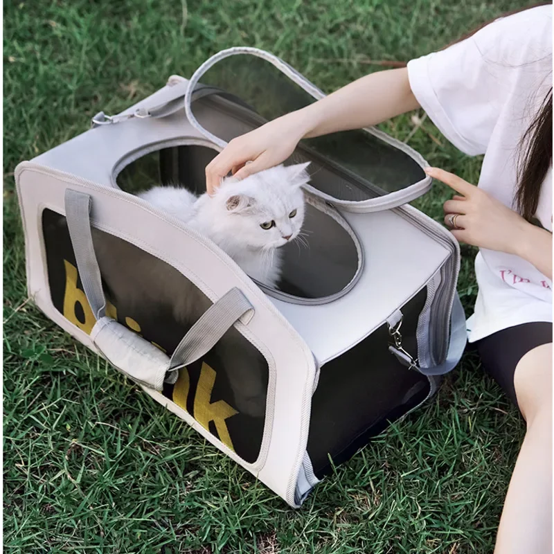 

Удобный вместительный рюкзак для кошек, дорожная дышащая тканевая клетка для перевозки кошек с защитой от захвата