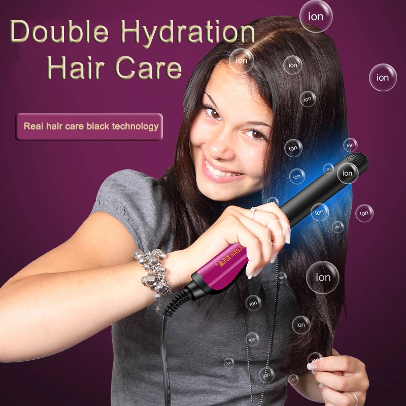 2 In 1 Professional Hair Straightener Hair Electric Iron Curling Straightening Irons For Dry or Wet Smoothing Hair Styling Tools 6