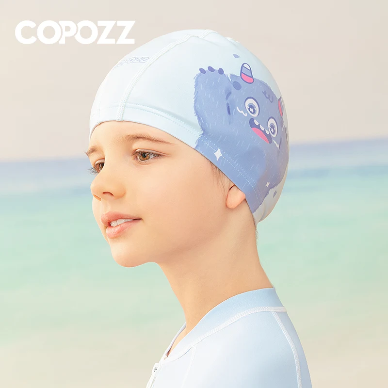 Cartoon Swimming Cap Boys Girls PU Children Waterproof Swimming Caps Kids Swim Pool Hats Ear Protector Colorful Baby Bathing Hat 3