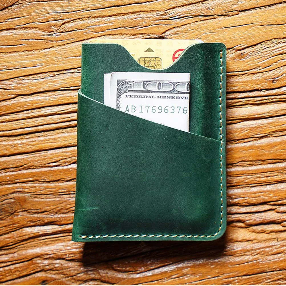 Genuine Leather Card Holder Men Leather Credit Card Case Small Women ID Holder Cover