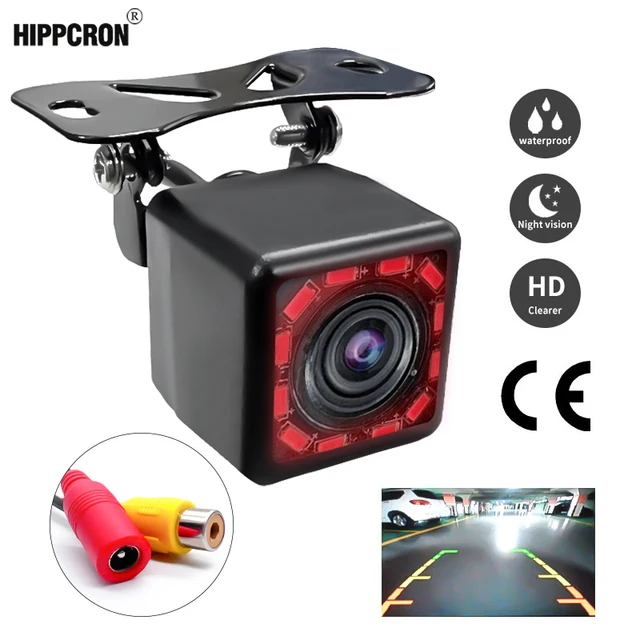 Hippion Car Rear View Camera 12LED HD Night Vision Backup Waterproof Wide Angle Front and Rear Switching Parking Camera