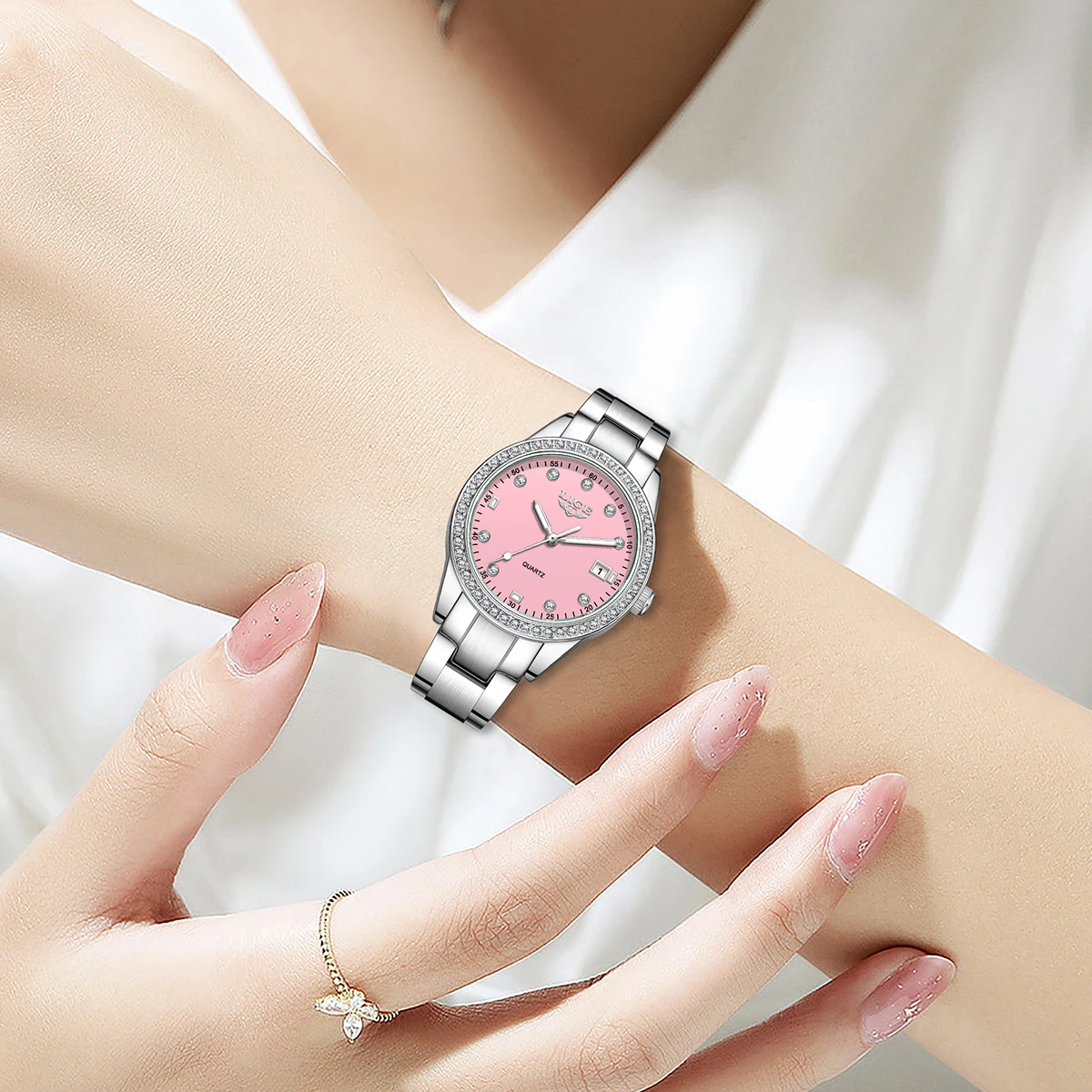 LIGE Creative Watches for Women Simple Elegant Waterproof Diamond Ladies Watch Fashion Sport Luminous  Quartz Wrist Watch Women