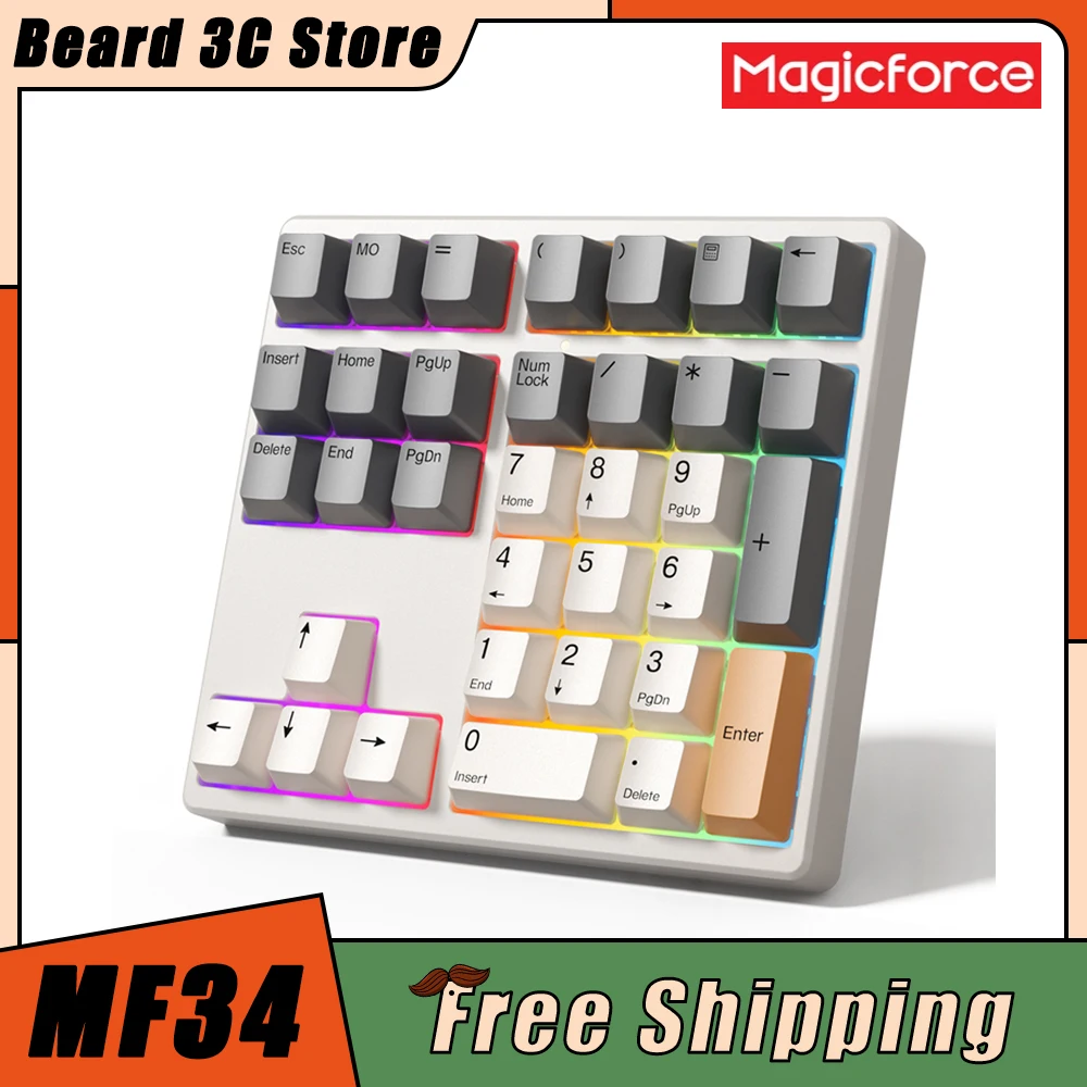

Magicforce MF34 Mechanical Keyboard Support VIA QMK RGB Backlight Hot Swap Custom Programming Mini Keyboard Ergonomics Pc Gamer