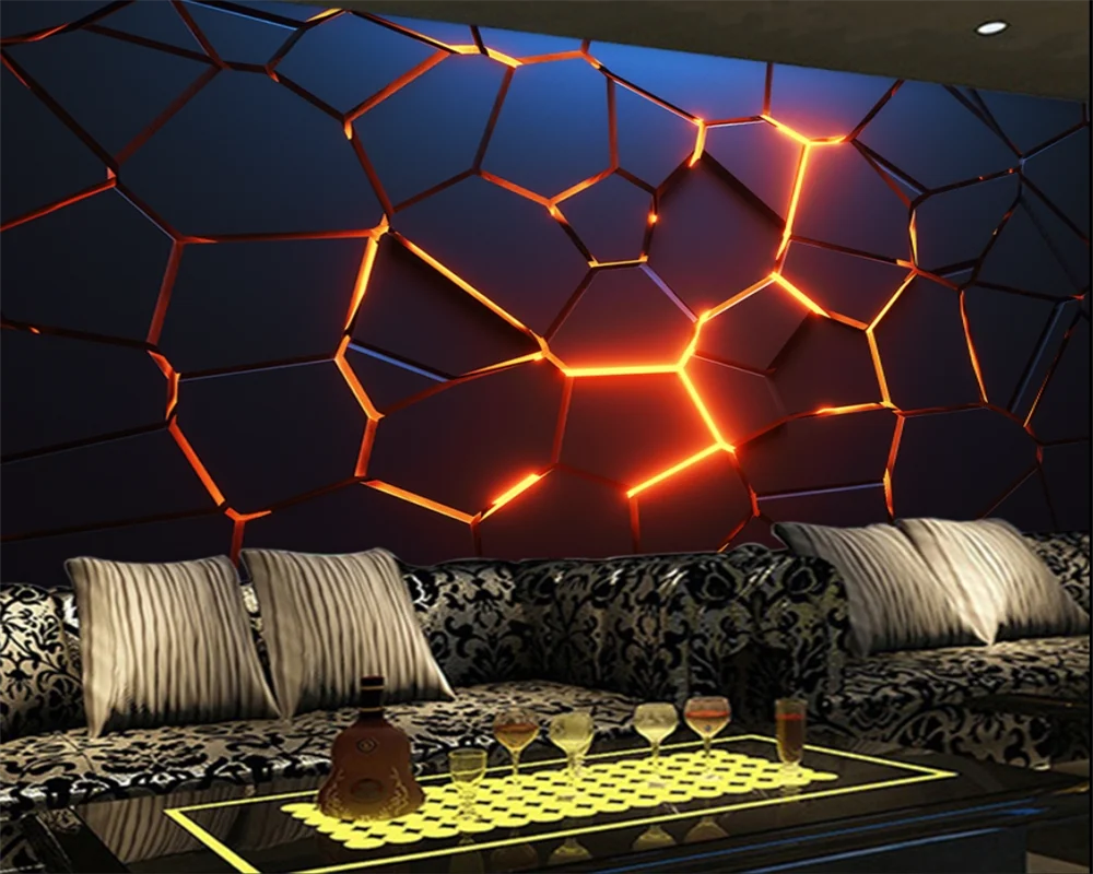 beibehang Custom three-dimensional technology sense geometric gym background KTV decorative papel de parede wallpaper