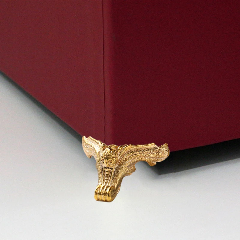 4Pcs Antique Wood Box Feet Leg Corner Protector Jewelry Gift Box Decorative Feet Leg Metal Corner Bracket For Furniture Hardware