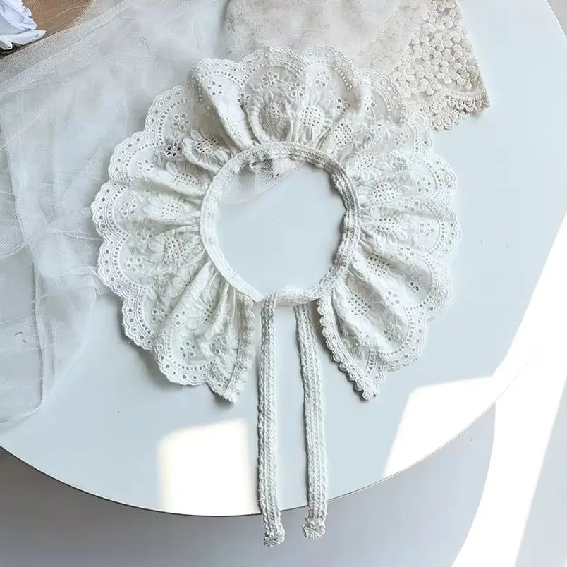 Lace Scarf for Baby Girls Hollow Out Collar Kids Accessories