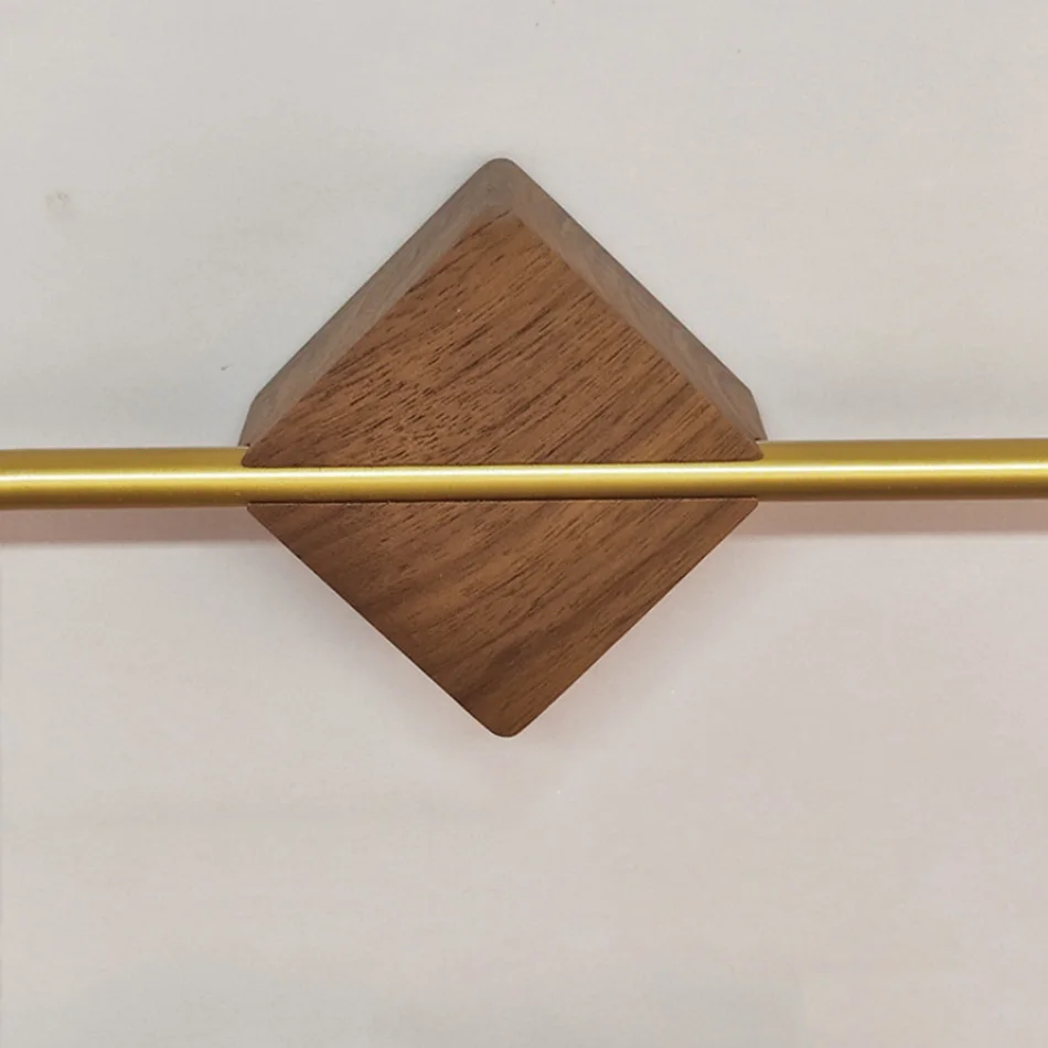 Wood Towel Rack Movable Square Walnut Gold Black Aluminum Wall Mounted Bedroom Bathroom Towel Bar Holder Shelf Storage Hanger