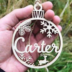 Decorazione Natalizia in Legno Personalizzata – Ornamento per Albero con Nome e Regalo Fai-da-Te 2023