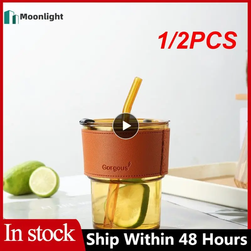 

1/2PCS Insulation Glass 10.50*10.50*12.50cm Tumbler Cup Convenient To Carry Durable Double Wall Insulated Glass Fashionable