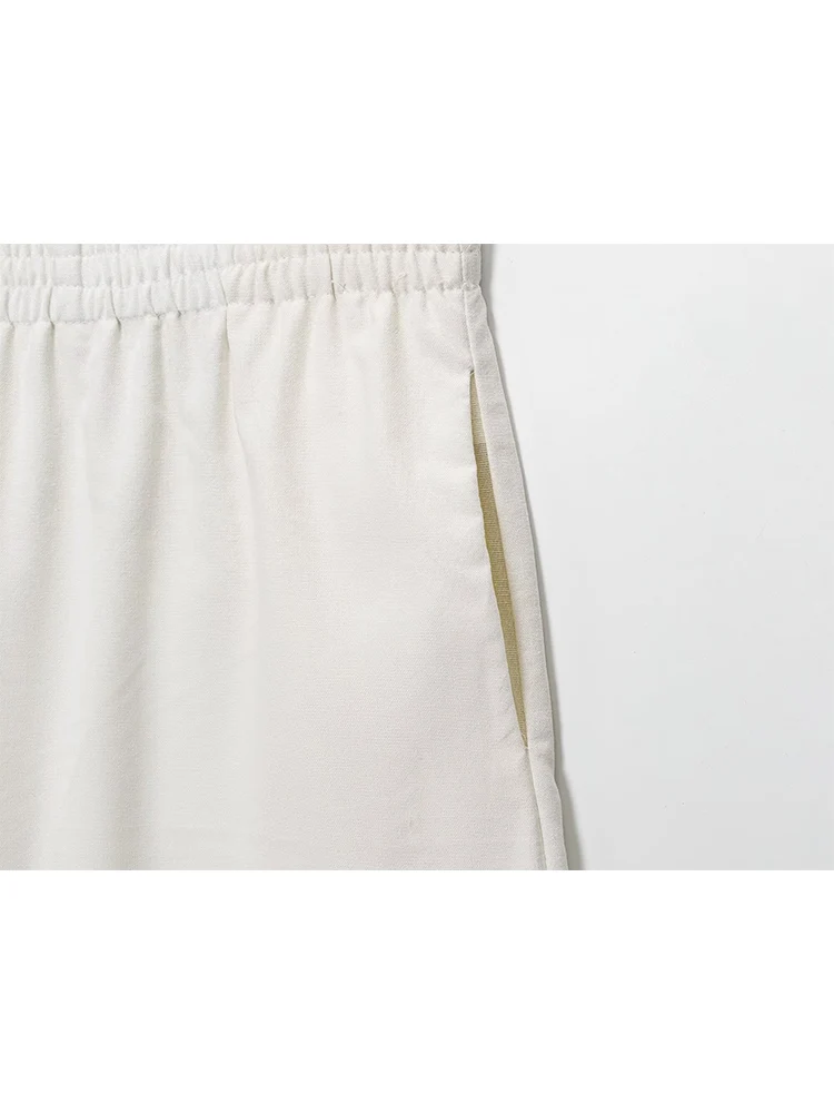 TFMLN Casual Loose Women's Shirt Pants Two Piece Sets Elegant New Solid Short Sleeve Shirts Top Wide Leg Pants Summer Outfits