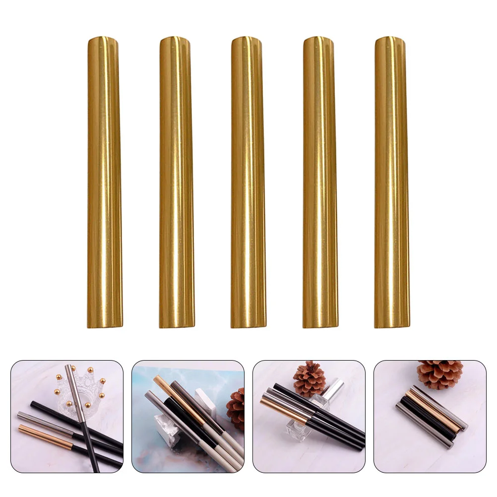 5 Pcs Nail Pen Cap Brushes Sealed Manicure Caps Cover Alloy Protection Zinc Decor Lightproof Topper -proof 4