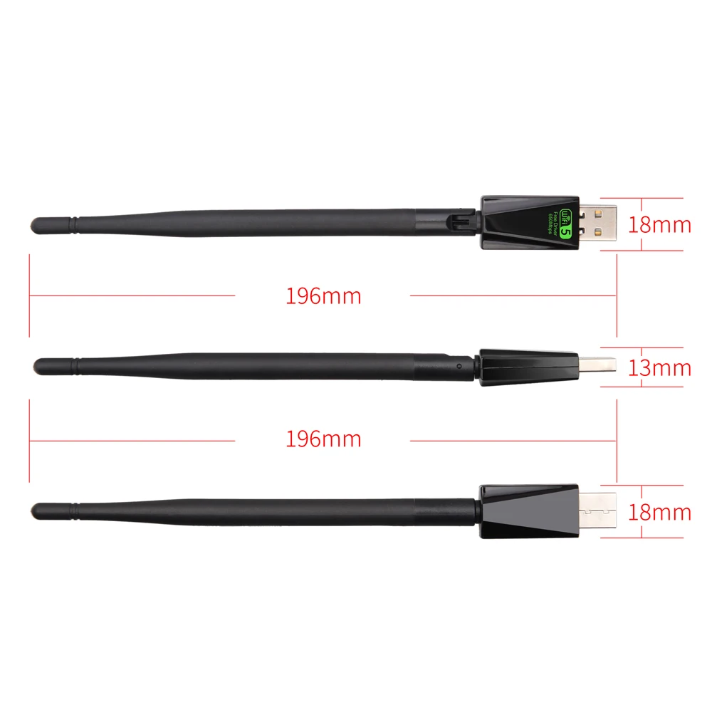 650Mbps 듀얼 밴드 2.4G+5G WiFi 어댑터 드라이버 무료 USB 2.0 WiFi5 무선 네트워크 카드 데스크탑 노트북 PC용 5dBi 안테나