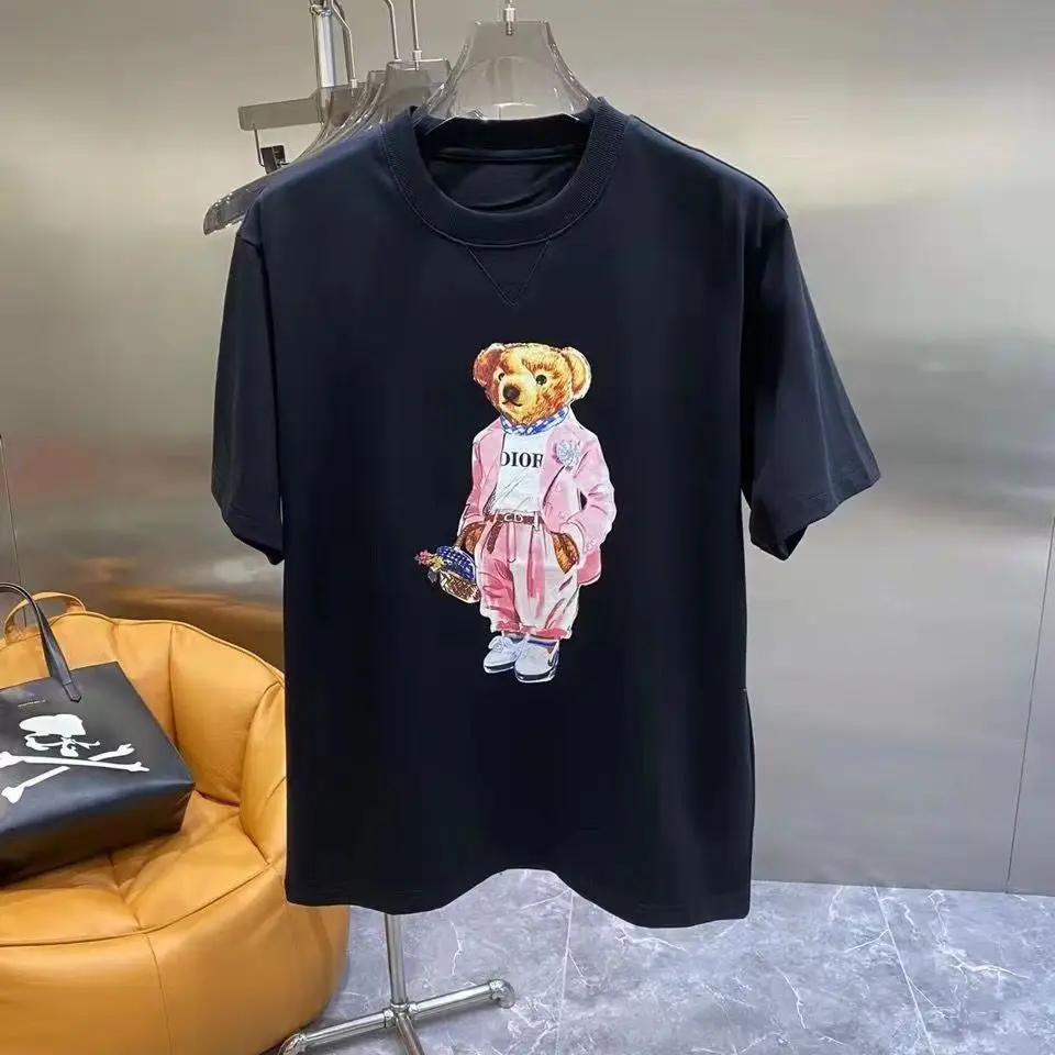 Fashion Luxury Brand T-shirt Casual Business Men's and Women's T-shirt Loose Large Size Sports Top Round Neck Short Sleeves