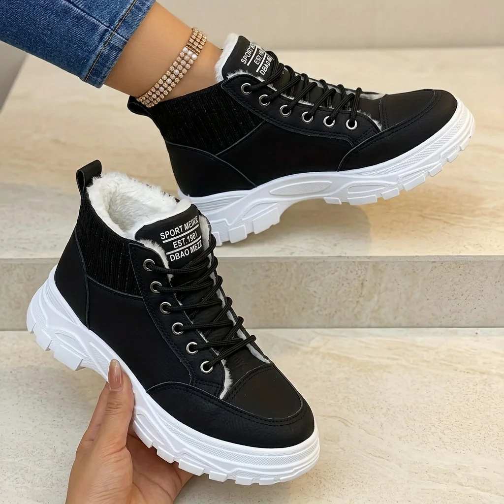 Women High Top Lace Up Buckle Boots - Image 6