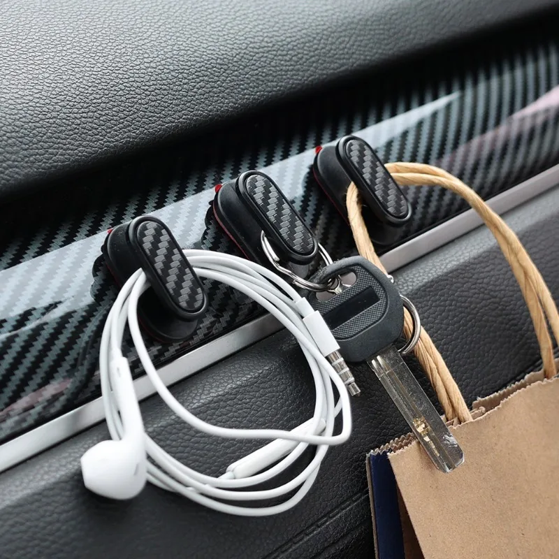 20 Crochets Adhésifs Noirs Invisibles Pour Voiture - Mini Crochets Auto Pour Tableau De Bord, Clés, Câbles USB - Portée Jusqu'à 1 Kg