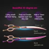 Fenice High-end 6.5/7.0/7.5 inch JP440C Fashion Contrast Colour Pet Cutting Curved Chunker Thinning Grooming Scissors petkit 4