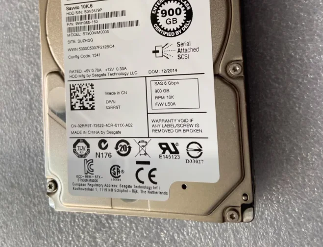 

Для жесткого диска 2RR9T ST900MM0006 02RR9T 900G 10K.6 2,5 SAS