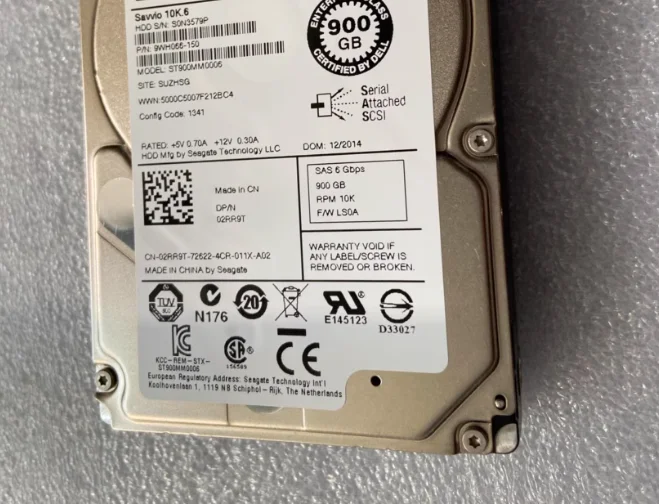 For 2RR9T ST900MM0006 02RR9T 900G 10K 6 2 5 SAS hard drive