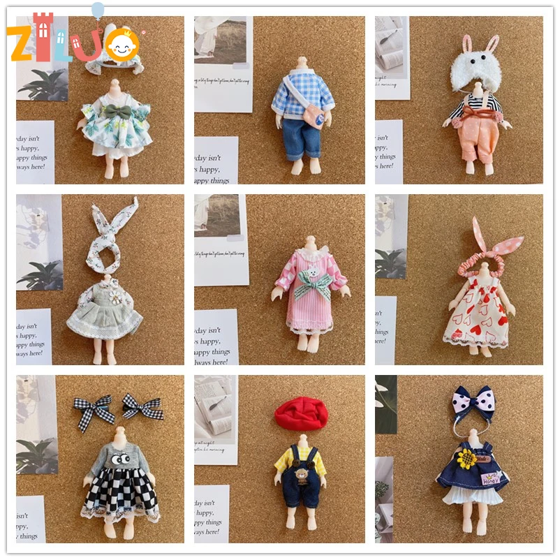 Set De 3 Pièces Vêtements Et Accessoires Pour Poupée Labubu 15 Cm à 17 Cm - Rose