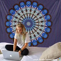 VIKAMA Mystic Moon Wheel Mandala Tapestry, Psychedelic Bedroom Wall Art, Enchanted Night Sky Art for Meditation and Yoga Spaces