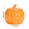 Ceramic Bowl Pumpkin Shape Cartoon Pumpkin Jar Soup Can with Lid Condiment Box Seasoning Pot Soup Bowl Kitchen Container 6