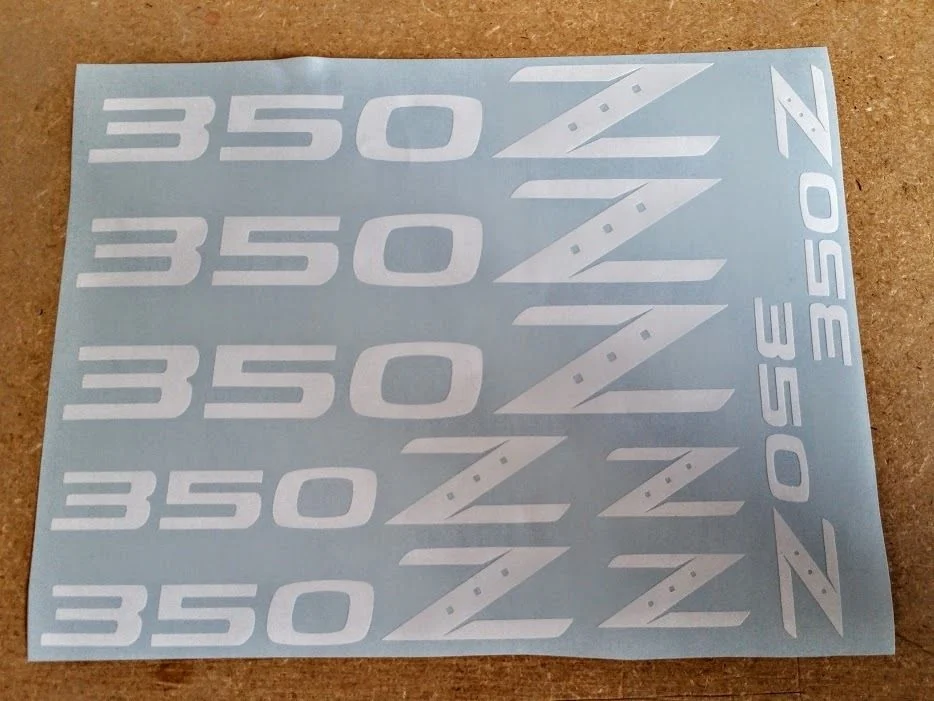 

For 350z Nissan Logos / Emblems Stickers - asst'd, 9 total, multiple colors