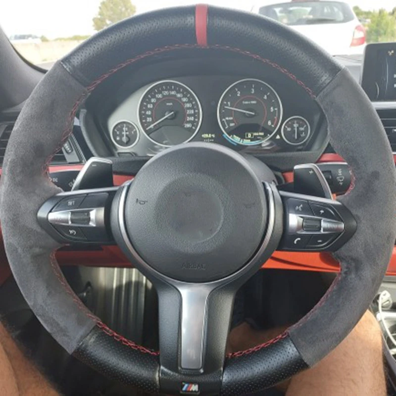 

Suede Leather Car Steering Wheel Cover For BMW M Sport F30 F31 F34 F10 F11 F07 X3 F25 F32 F33 F36 X1 F48 X2 F39 Car Accessories