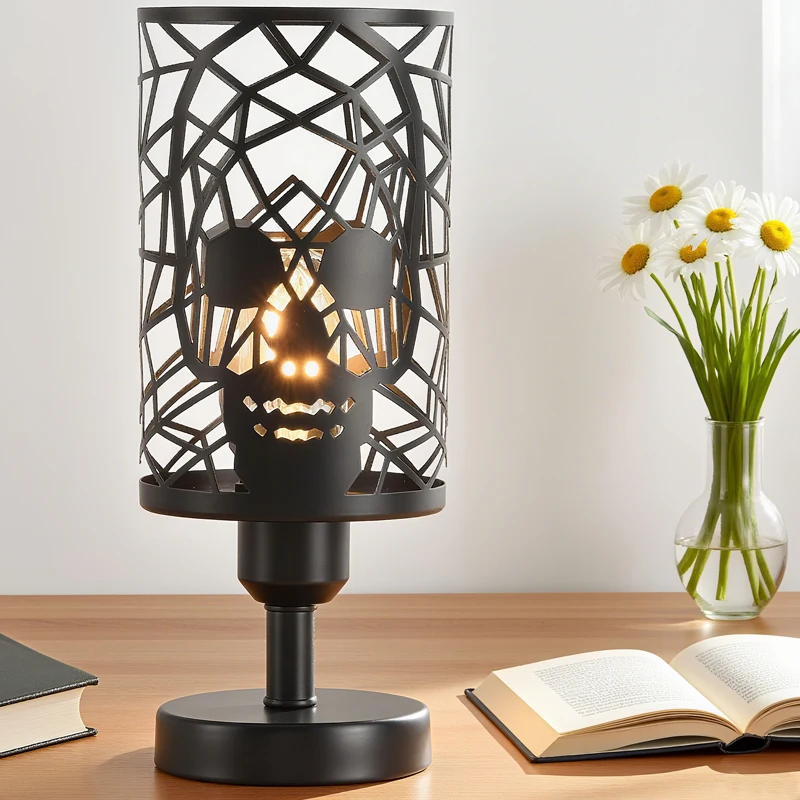 Skull floor lamp Rechargeable E26 Touch Control bedside lamp with USB C ...