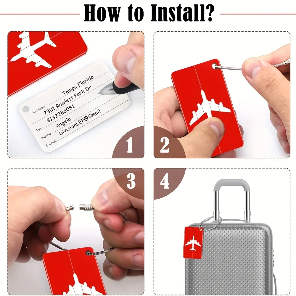 Aluminum Luggage Tags with Address Label