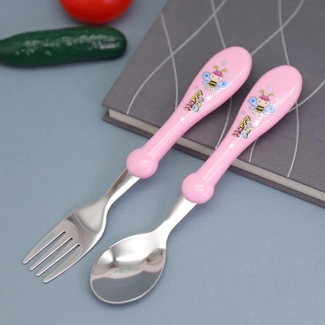 Useful Kid Fork Durable Baby Spoon Smooth Edge Comfortable to Grip