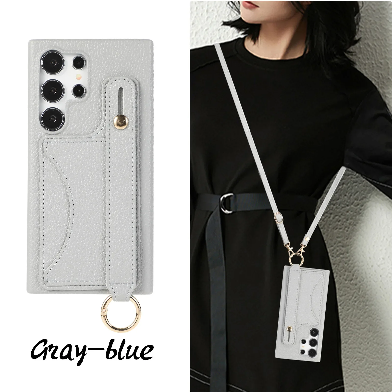 Wrist Strap Crossbody Phone Case with Card Holder