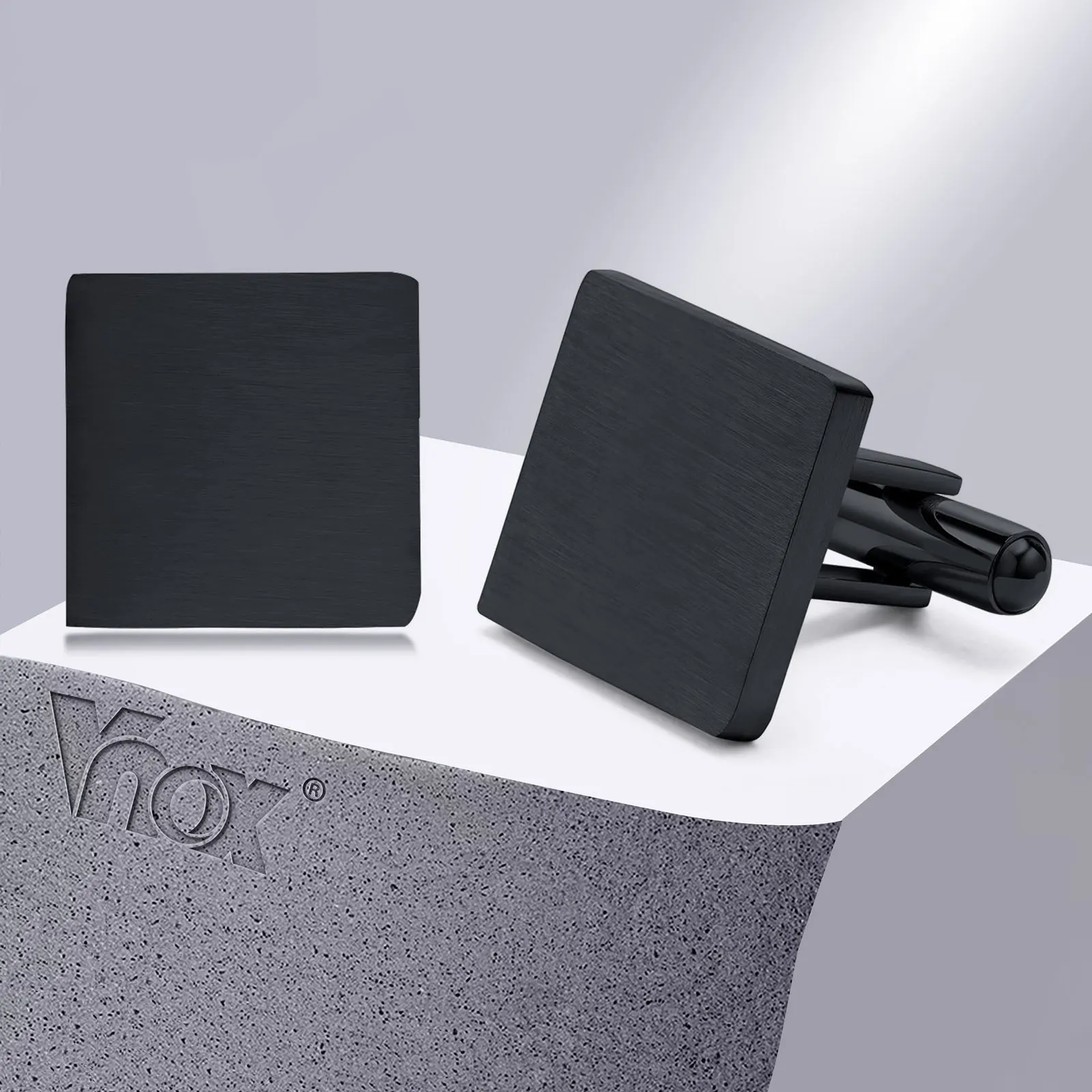 남성용 Vnox 2PCS 기하학 커프스 단추, 사각형 원형 타원형 모양의 신랑 들러리 셔츠 액세서리, 아버지의 날 선물