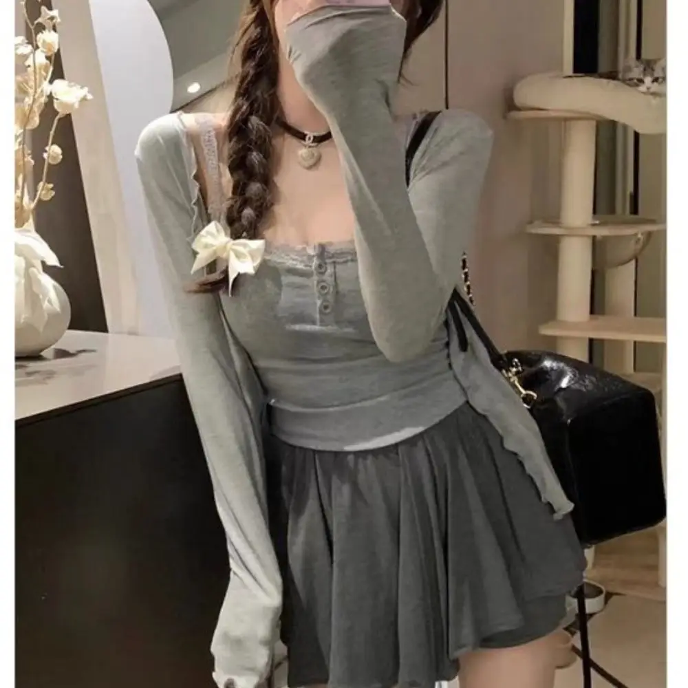 

Girls Vest Top Sexy Lace Tank Tops For Women 2024 Summer Solid Color Camisole Female Korean Sleeveless Vests Fashion Slim Tops