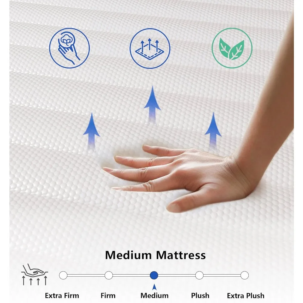 Full Size Mattress,10 Inch Full Mattress in a Box,Hybrid Memory Foam Size Mattresses,Medium Firm Soft and Comfort Mattress