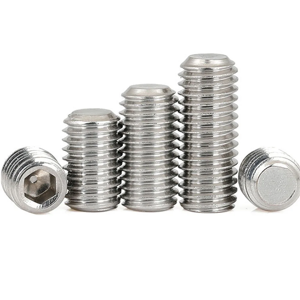 M3 M4 M5 M6 M8 M10 M12 M16 DIN913 316 A4-80 Marine Grade Stainless Steel Allen Hexagon Hex Socket Flat Point Set Screw Grub Bolt