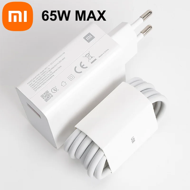Быстрое зарядное устройство Xiaomi 65 Вт оригинальный адаптер для зарядки ноутбука