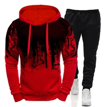 

Two piece men's sweatshirt and camouflage pants, casual sweatpants, outdoor wear, fashion, jogging