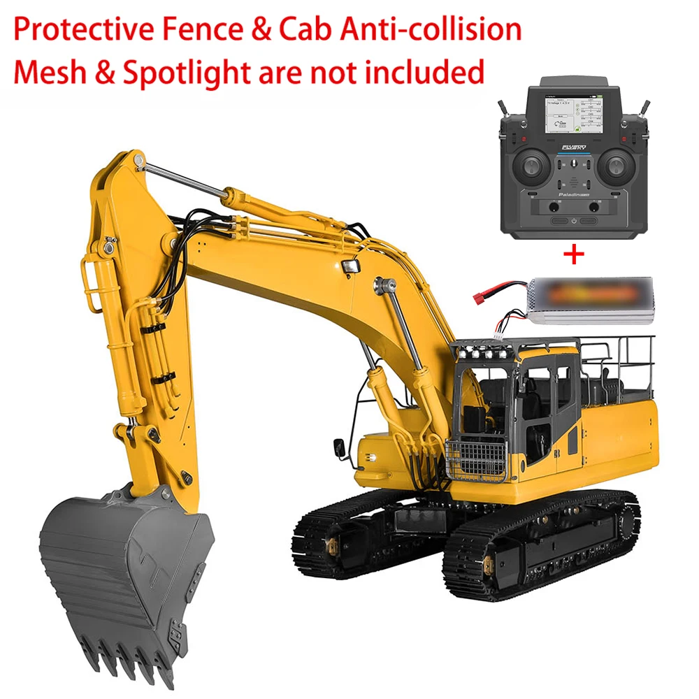 1/14 Hydraulic RC Excavator AC360 PC360 LESU Metal Electric Digger Black Tracks Light System Painted Assembled Toy Model TH22765 3