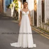 ADLN Empire Wedding Dress for Pregnant Bride Customized Cap Sleeve Sequin Applique Sweep Train Beach Bridal Gown Vestido Noiva 1