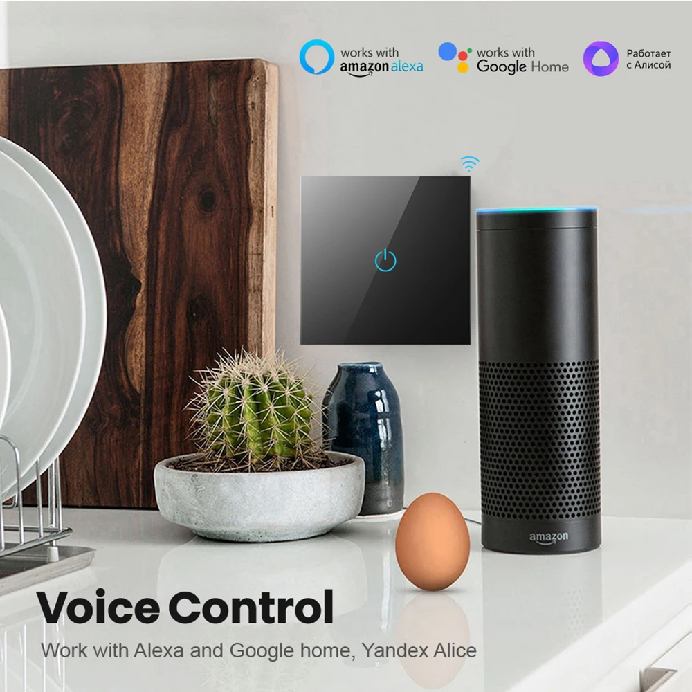 BONDA Smart Switch Alexa RF433 No Neutral Tuya Control Works With Google 1/2/3 Gang Smart Life Home Light WiFi Touch Switches 86_voghion.com