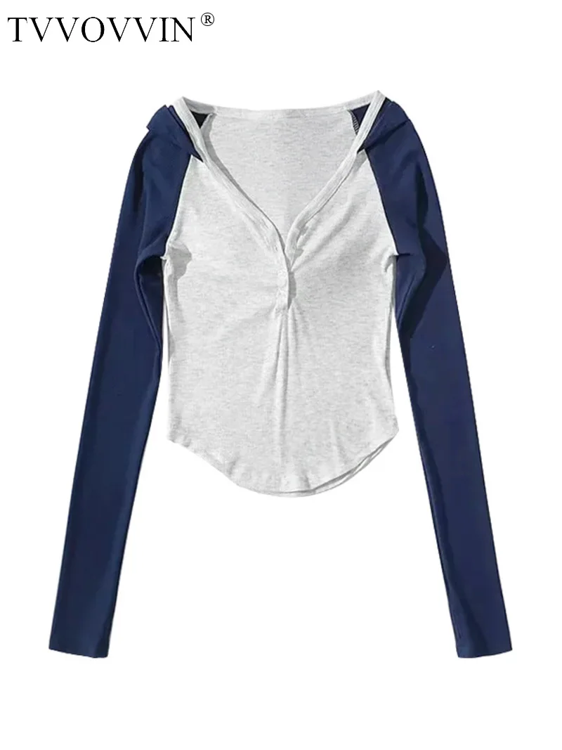 

Женская трикотажная рубашка с капюшоном, с V-образным вырезом