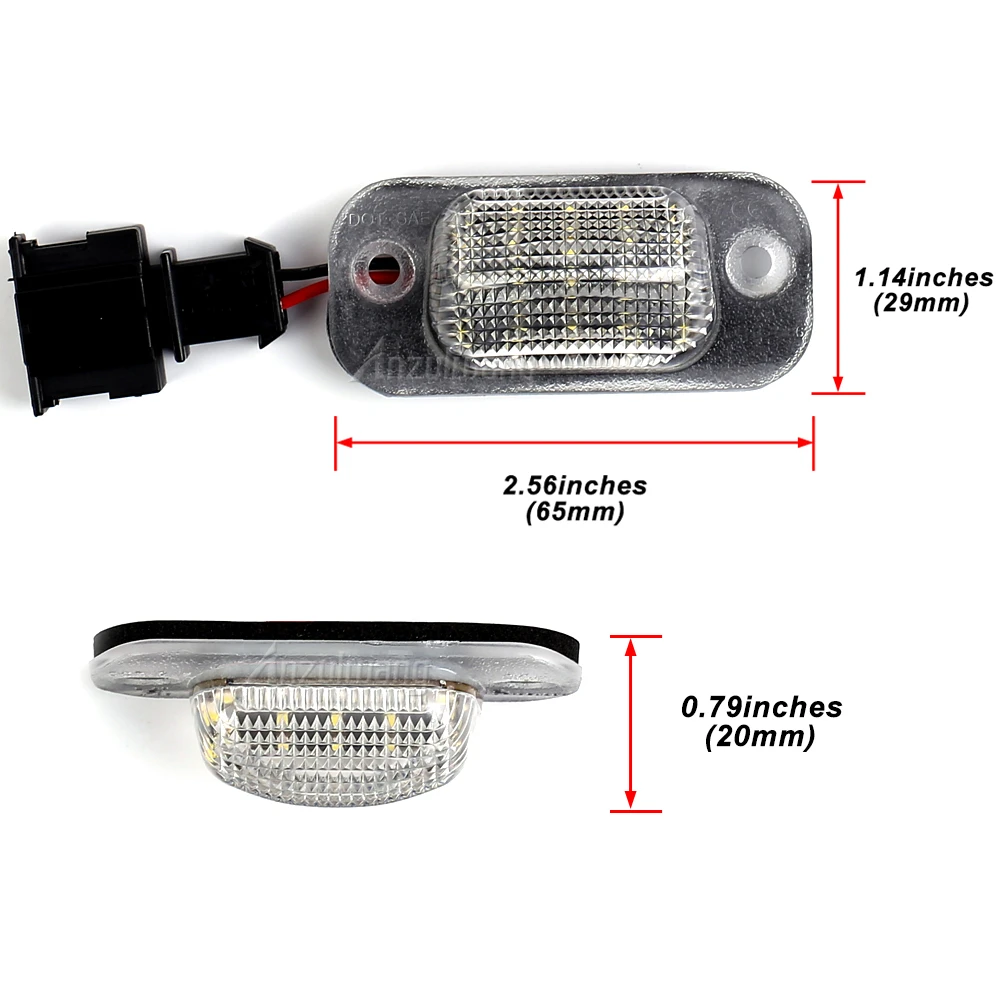 2Pcs Car LED License Number Plate Light Lamps For Seat Cordoba