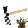 Dual Use Small Hoe Farm Garden Tools Small Lawn Rake Weeding Rake Labor-saving Loosening Soil Handheld Hoe 1