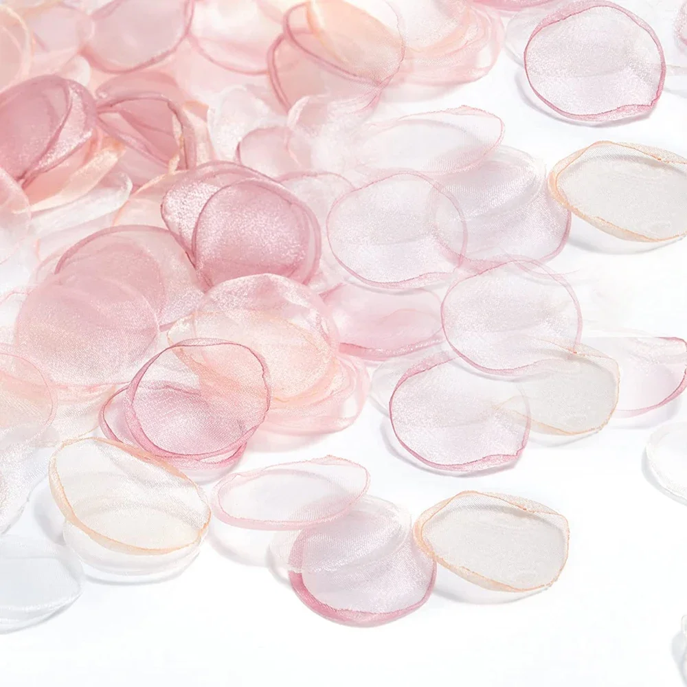 Organza Artifical Rose Petals for Marriage Accessories Homme Decor Romantic Blush Pink Handmade Petals 200Pcs/Bag